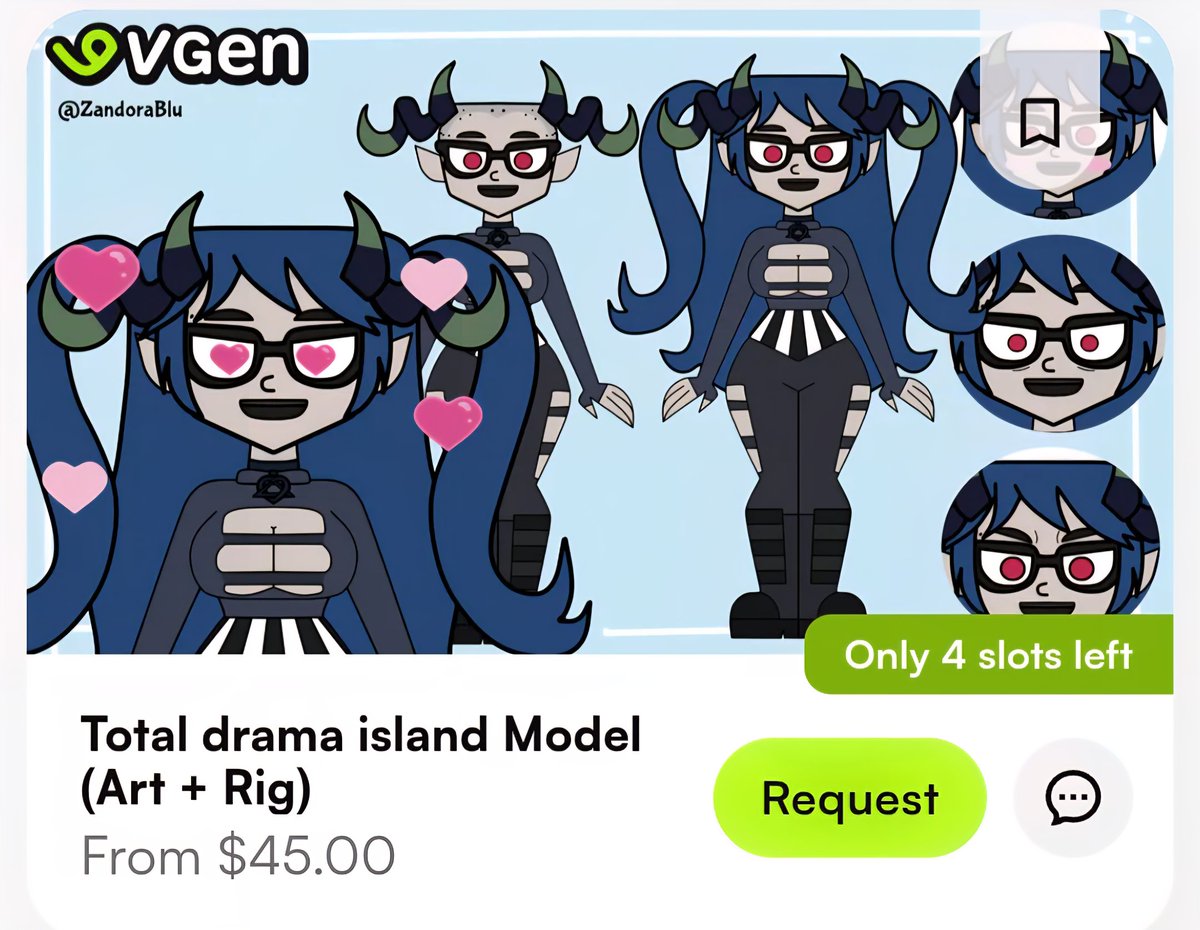 Total Drama Vtuber Models are now open! 
There are only 4 slots left!
(And yes, I did the bald toggle to look like Heather's bald in season 1)
Find my vgen in bio!