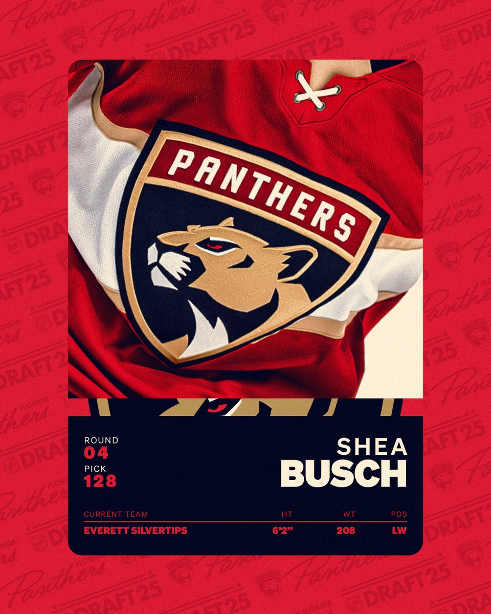 FlaPanthers's tweet image. With the 128th overall pick of the #NHLDraft we’ve selected Shea Busch!

Excited to have you, Shea 🤝