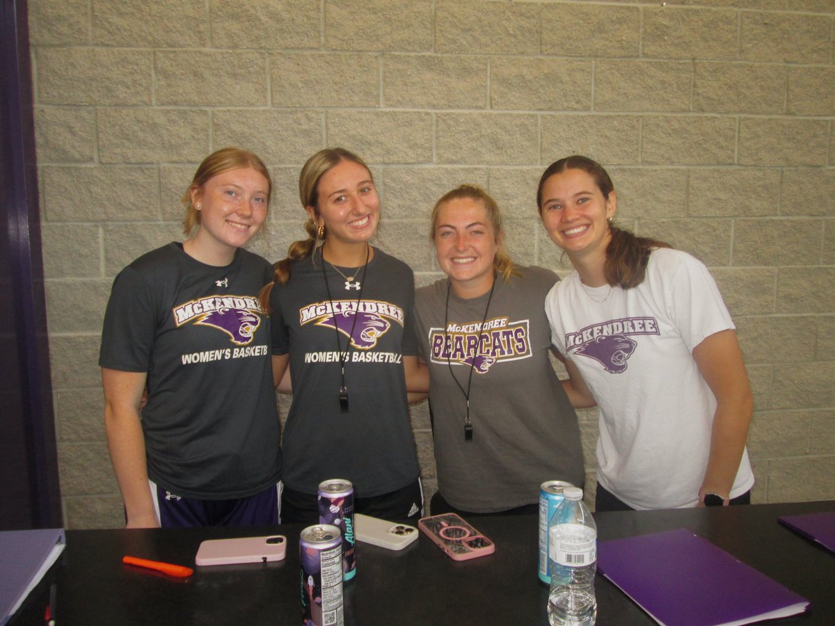 McKendreeWBB's tweet photo. Big shoutout to our girls who brought the energy all week for camp! Loved having them back on campus!!!💜💛 https://t.co/xz5o1LJX76