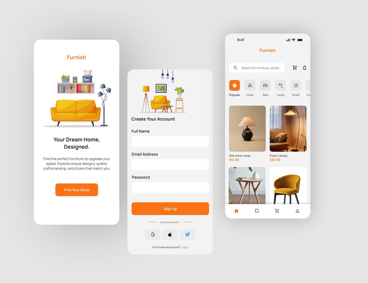 uxcraftby_david's tweet image. Excited to share a sneak peek of my latest UI design for a furniture app! 🛋️ Still a WIP, but loving how it&apos;s shaping up.

#UIDesign #UI #uiux #figma