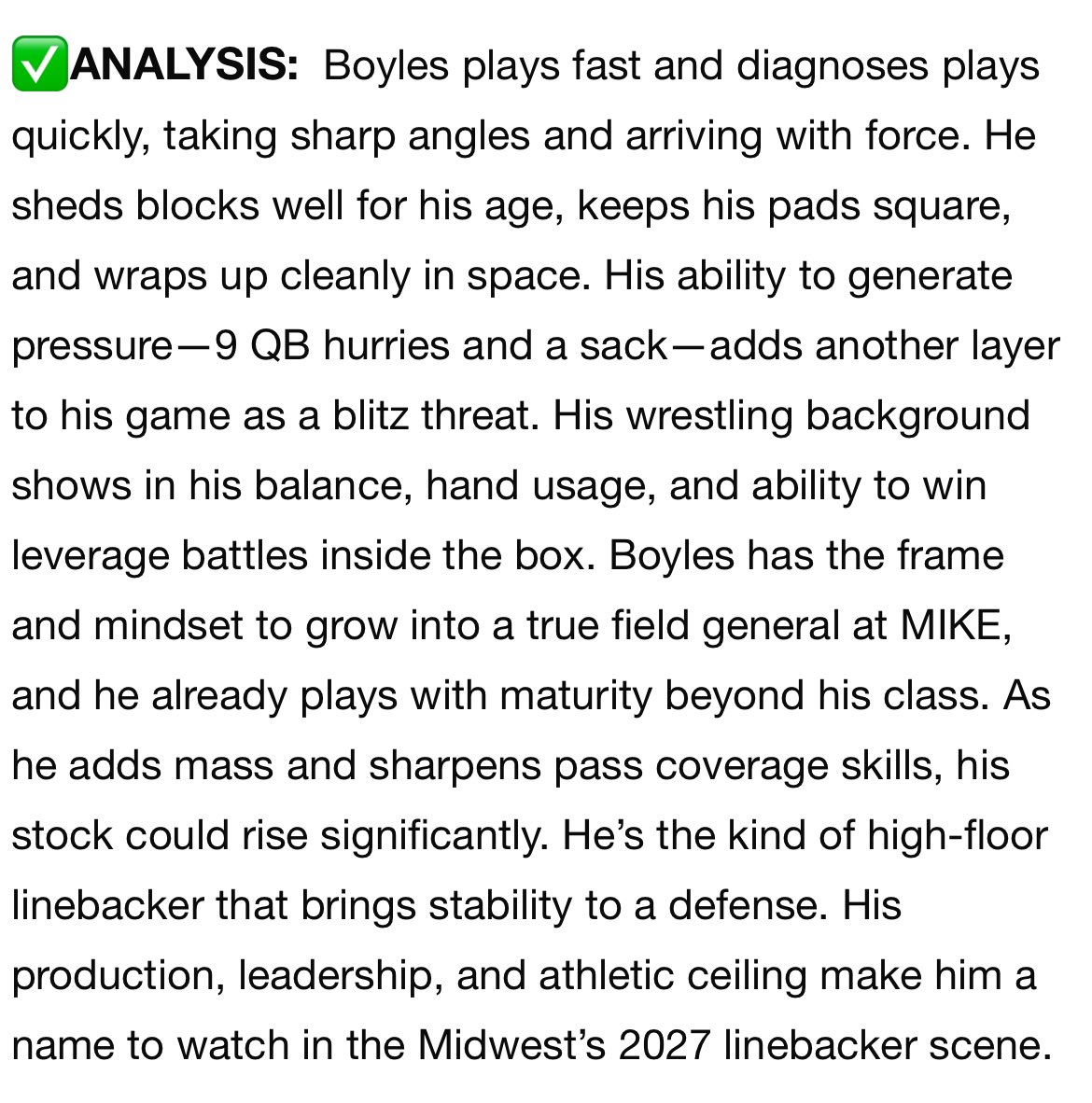 Connor Boyles (@connorboyles14) on Twitter photo Thank you <a href="/sixstarfootball/">Six Star Football | PLUS+</a>, I appreciate the write up!
<a href="/Football_MFHS/">Menomonee Falls Football</a> <a href="/GoJacksFB/">SDSU Football</a> <a href="/MJ_NFLDraft/">Mark Johnson</a> <a href="/doug2irish/">Douglas Boyles</a> Thank you <a href="/sixstarfootball/">Six Star Football | PLUS+</a>, I appreciate the write up!
<a href="/Football_MFHS/">Menomonee Falls Football</a> <a href="/GoJacksFB/">SDSU Football</a> <a href="/MJ_NFLDraft/">Mark Johnson</a> <a href="/doug2irish/">Douglas Boyles</a>