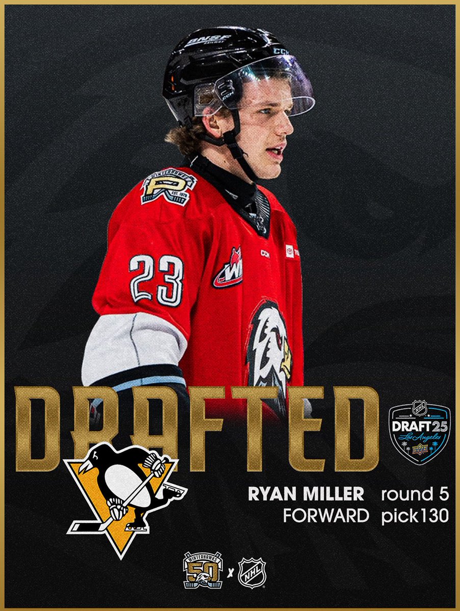 Miller to the Steel City! 🐧

Congratulations to Ryan Miller on being selected 130th overall in the 5th round by the Pittsburgh Penguins in the 2025 NHL Draft!

#PortlandToThePros | #NHLDraft