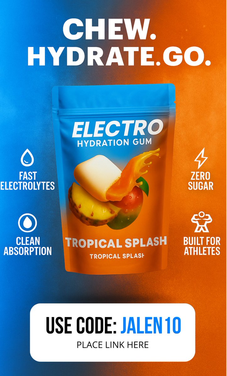 Jalen Chaney (@chaney_jalen5) on Twitter photo Training during summer heat is always challenging, so I'm staying hydrated with @electrogumofficial to get me ready for this upcoming
season!! Pre-order yours today!
electrogum.com/preorder
Use Code: JALEN10 Training during summer heat is always challenging, so I'm staying hydrated with @electrogumofficial to get me ready for this upcoming
season!! Pre-order yours today!
electrogum.com/preorder
Use Code: JALEN10