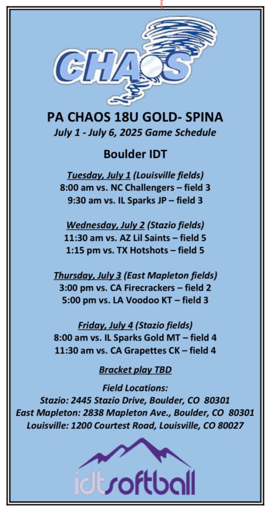 18U Gold Headed to Colorado next for the Boulder IDT!