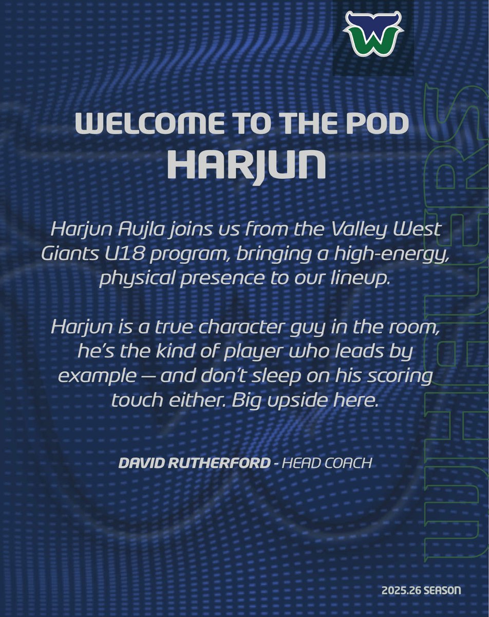 🚨 COMMITMENT ALERT 🚨

Please join us in welcoming gritty forward Harjun Aujla to the White Rock Whalers!

Harjun joins us from the Valley West Giants U18 program, bringing a high-energy, physical presence to our lineup. 

#WhalersHockey #JrACommitment #HarjunAujla
<a href="/ThePJHL/">PJHL</a>