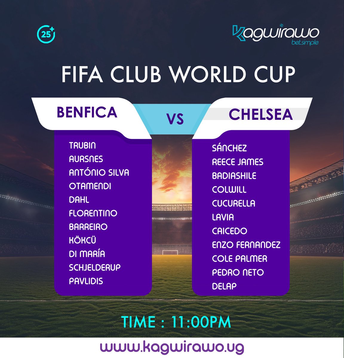 Kagwirawo's tweet image. Enzo Fernandez faces his former club Benfica
Who’ll progress to the Quarter finals?
#KagwirawoUpdates | #FIFACWC