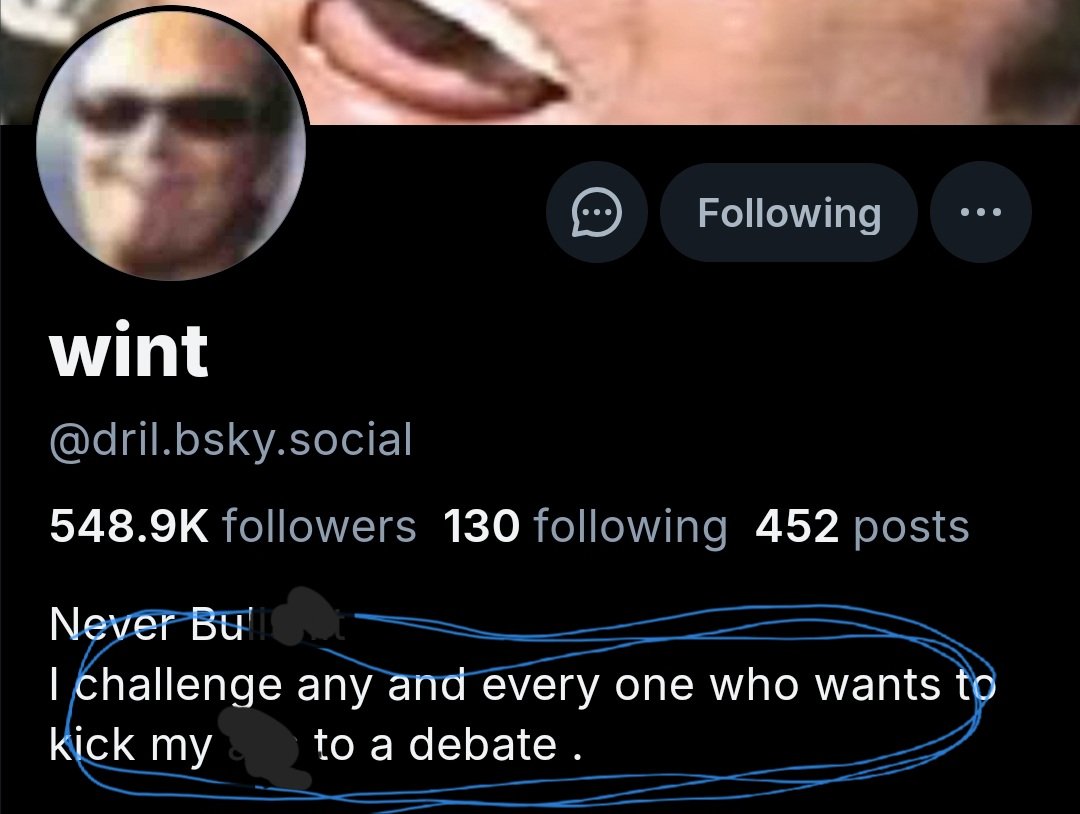 We would never ever challenge anyone online. 

We just respect that the best posters do appreciate debate (and butt kicking.)