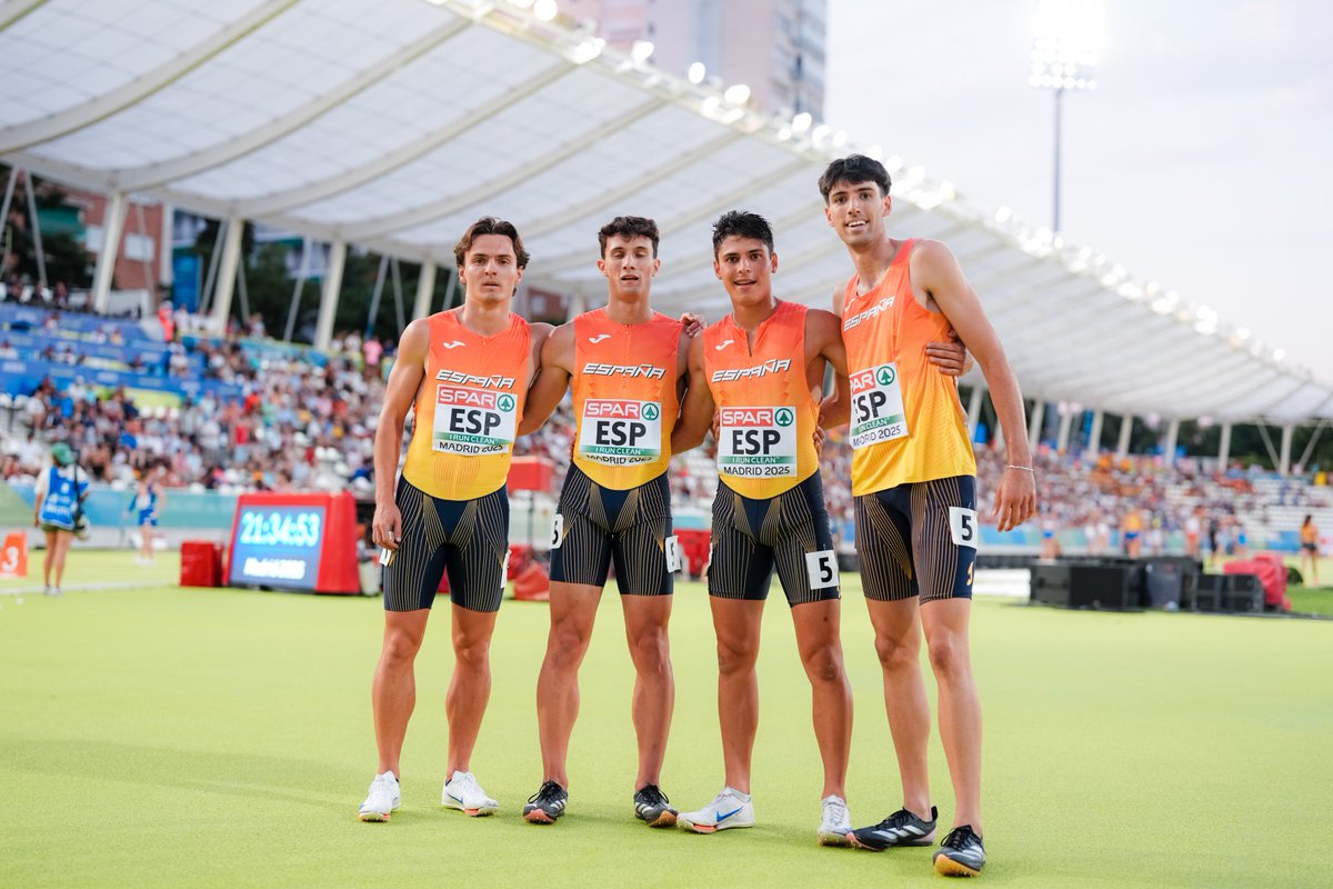 atletismoRFEA (@atletismorfea) on Twitter photo La segunda mejor marca de la historia
4x100 m 🚹 <a href="/madridetch2025/">European Athletics Team Championships Madrid 2025</a>
#EspañaAtletismo 3⃣8⃣.5⃣7⃣
5º del global (12 puntos muy buenos)
<a href="/jorghernanndezz/">jorgehernanndezz</a>🤝🏼<a href="/_abeljordan_/">abel</a>🤝🏼Adrià Alfonso 🤝🏼Guillem Crespí
Líder 🇪🇸 del año .. a sólo 11 centésimas del R.ESP
👏👏👏👏
#PasiónPorCompetir La segunda mejor marca de la historia
4x100 m 🚹 <a href="/madridetch2025/">European Athletics Team Championships Madrid 2025</a>
#EspañaAtletismo 3⃣8⃣.5⃣7⃣
5º del global (12 puntos muy buenos)
<a href="/jorghernanndezz/">jorgehernanndezz</a>🤝🏼<a href="/_abeljordan_/">abel</a>🤝🏼Adrià Alfonso 🤝🏼Guillem Crespí
Líder 🇪🇸 del año .. a sólo 11 centésimas del R.ESP
👏👏👏👏
#PasiónPorCompetir
