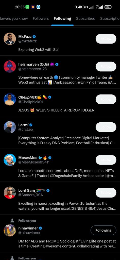 I don unfollow you, as per sey you no follow back.

Kilo kanmi