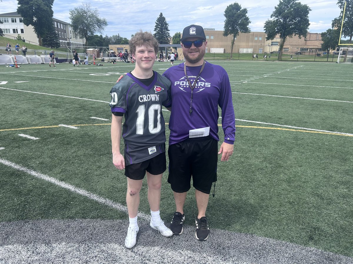 I had a great time this morning at crown college, thank you coaches for a great camp! <a href="/_Coach_Franz/">Coach Franz</a> <a href="/EShourds5/">Eric Shourds ✝️</a> <a href="/CoachLButler/">Coach Butler</a> <a href="/CoachSchrenk/">James Schrenk</a> 
L Drill best 7.19 
5-10-5 4.45