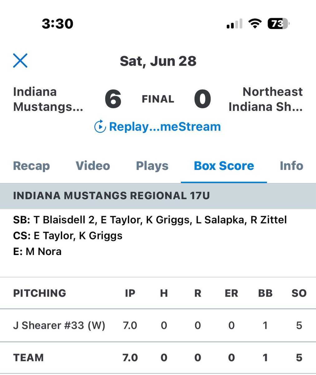 Jacob Shearer (@jacobshearer426) on Twitter photo 7 inning NO HITTER 5k’s 0R 1BB 87 pitches 7 inning NO HITTER 5k’s 0R 1BB 87 pitches