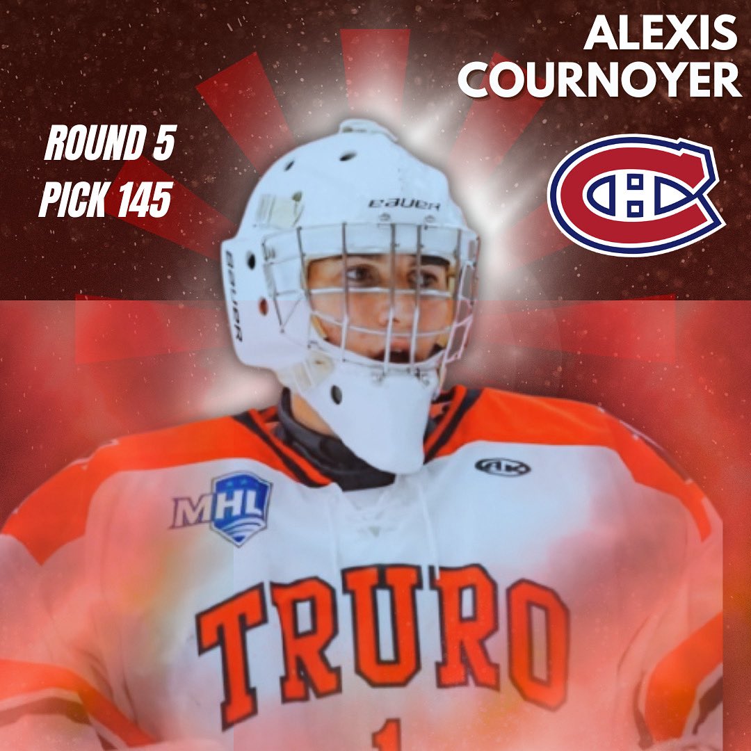 From the MHL to NHL! One of the best stories of the year ends with Alexis Cournoyer being drafted to the Montreal Canadiens in the 5th round after starting this past season here in Truro. The organization is very excited for you and are happy to have been apart of your journey!