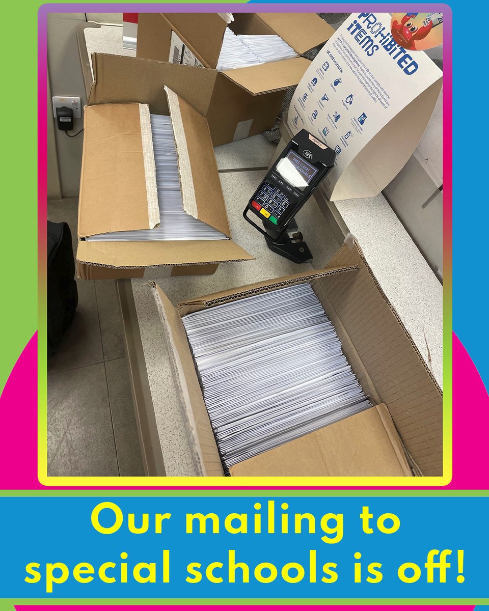 And our mailing to special schools is off! We have compiled almost a thousand physical letters to the UK’s special schools. Although it’s quite rare to attempt physical mailing campaigns these days, we thought the novelty might work in our favour. #specialeducation