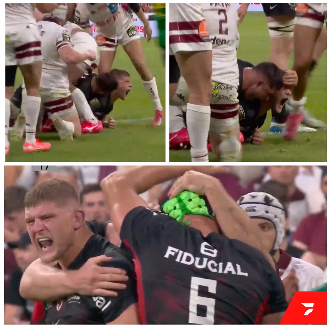 FloRugby's tweet photo. TRY! Jack Willis | Min 39 

Champion teams win the championship minutes! @StadeToulousain's power game takes over just before half-time and it English backrow Jack Willis who smashes the ball down from a rolling maul! Ramos converts! ST 20 - UBB 16.

#STvUBB #Top14 https://t.co/ObNjZ6TFEV