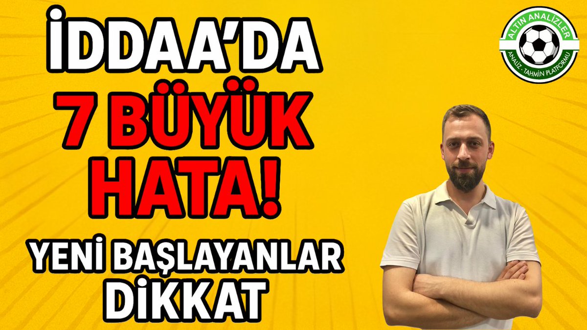 📢 İDDAA'DA KAZANMAK İSTİYORSAN BU 7 HATAYI YAPMA!
✅ Bu hataları yapan her gün para kaybediyor!
🎥 Yeni video yayında
🔗 YouTube 👉youtu.be/nYoaqpWpTeQ

📌 #iddaa #iddaatahminleri #bahistaktikleri #GalatasaraySK #Fenerbahçe #hakançalhanoğlu #99GaziKoşusu