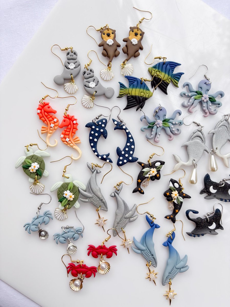 peripheralUS's tweet image. they’re here!!! i made sea animal earrings!!! is now a good time to reveal that im so so so scared of the ocean
🦀🐋🦈🐙 —> peripheral.us