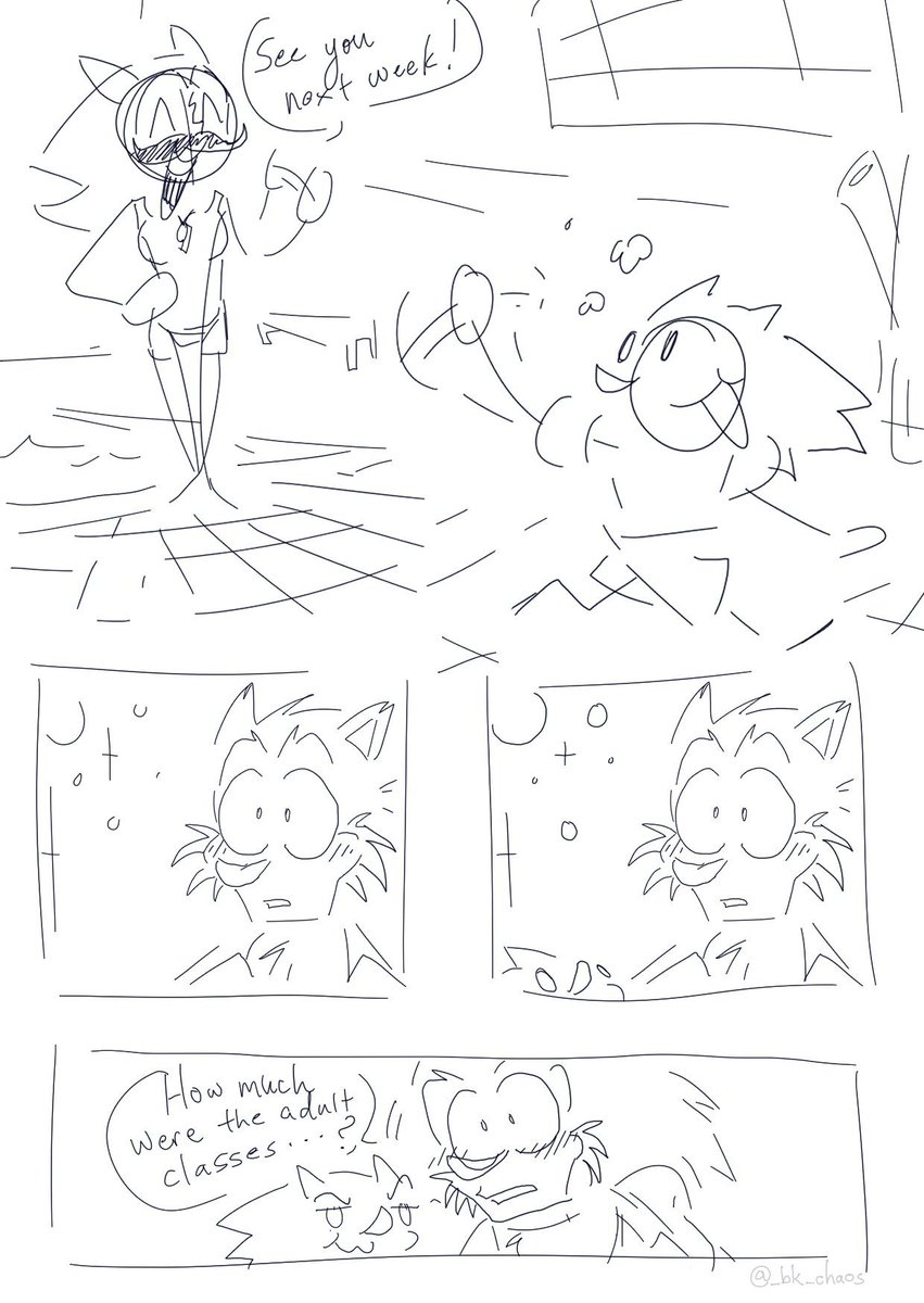 _bk_chaos's tweet image. Silly #endlesscycles au where a single dad discovers a reason (🏳️‍🌈) to swim after his son’s first swimming class