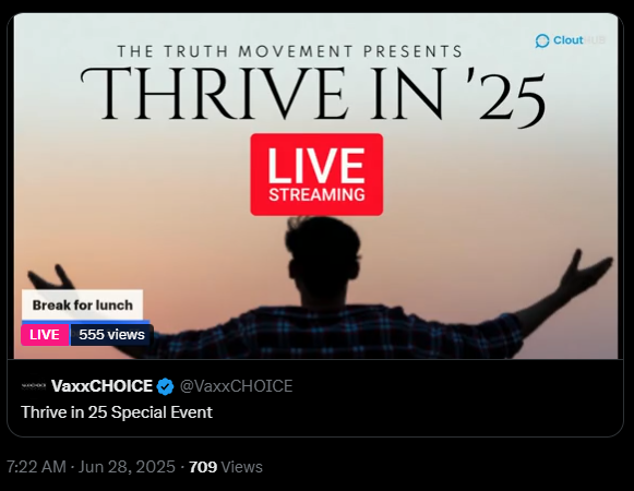 Watch LIVE Sat Jun 28, 2025
Canadian Farmer Katie Pasitney Speaks Out at TruthThrive 2025:
x.com/VaxxCHOICE/sta…

The Globalists Tried to Silence Her — Now the World Is Listening. A brave voice for Canadian farmers, food freedom, and fundamental rights, is live on stage at