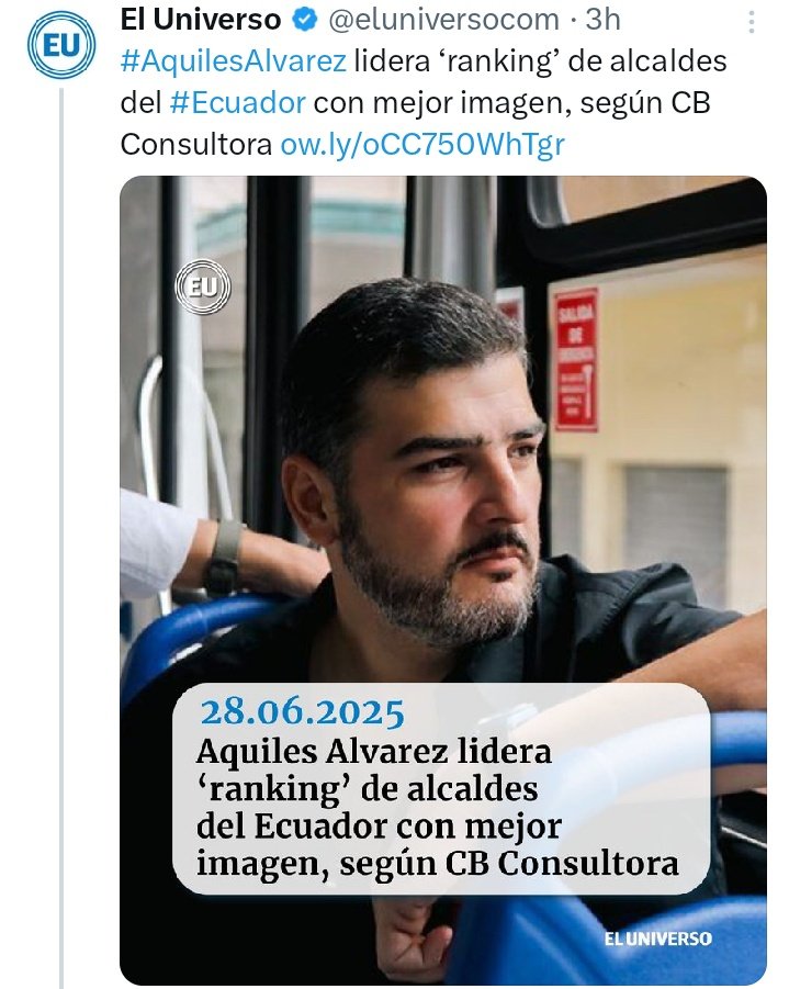 Según una consultora, el 46% de Guayaquileños están conformes con el alcalde Chimichurri Aquiles Álvarez y el 44% de Quiteños están conformes con Pabel Muñoz 😅😅😅😅 
Par de lacras políticas que tienen en la REVERGA a sus respectivas ciudades y vienen con esta huevada