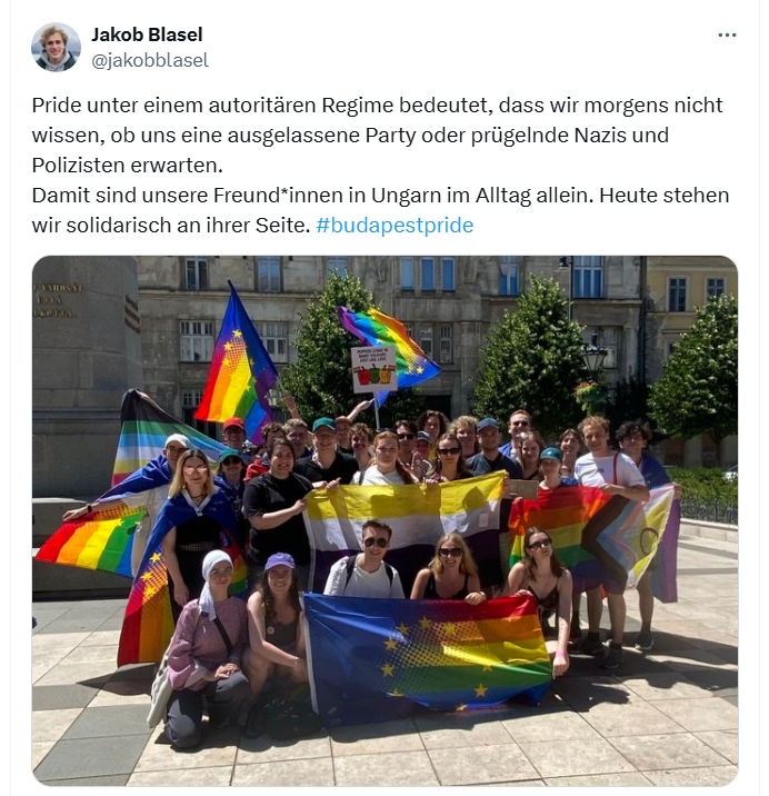 Der_Falke_SN's tweet photo. "prügelnde Nazis" in Budapest kommen meist aus Deutschland und heißen #MajaT., Herr #Blasel. https://t.co/Jo2gddPdAK