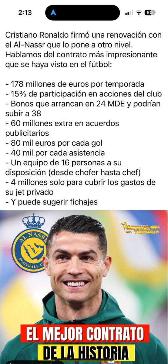 Y había gente que pensaba que había posibilidades de que CR7 llegara a Rayados !!