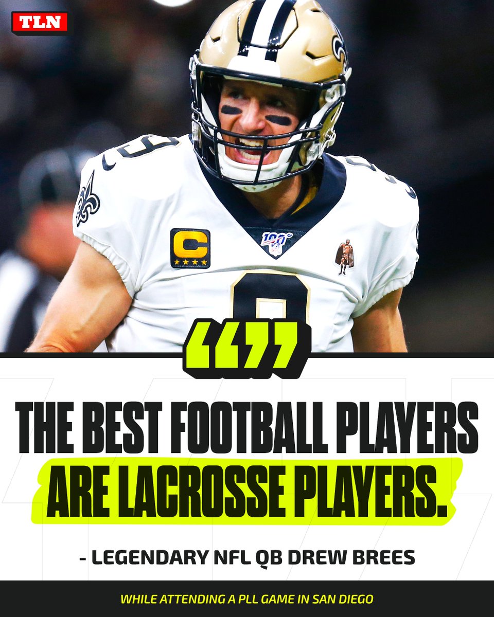TLN 🥍 (@lacrossenetwork) on Twitter photo Former NFL quarterback <a href="/drewbrees/">Drew Brees</a> says lacrosse is the BEST CROSSOVER SPORT for football players 🥍🏈 Former NFL quarterback <a href="/drewbrees/">Drew Brees</a> says lacrosse is the BEST CROSSOVER SPORT for football players 🥍🏈