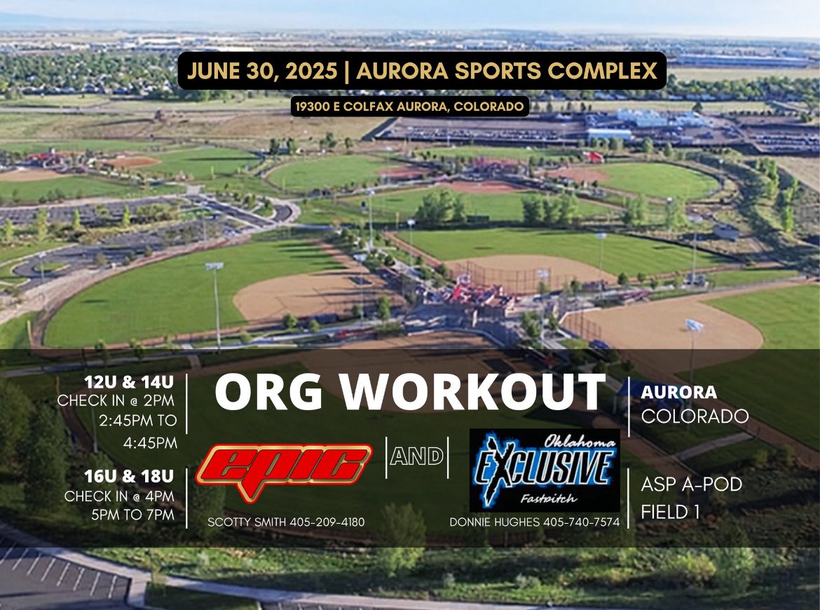 Come check us out, we’ll be putting in some work!! #epicnational #16U #softballfun #workout