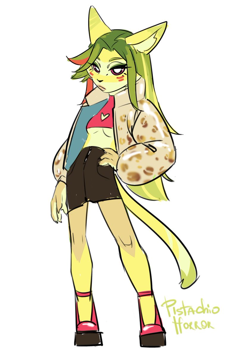 Fast sketch of my Aine, inspired with Panty&amp;Stocking style