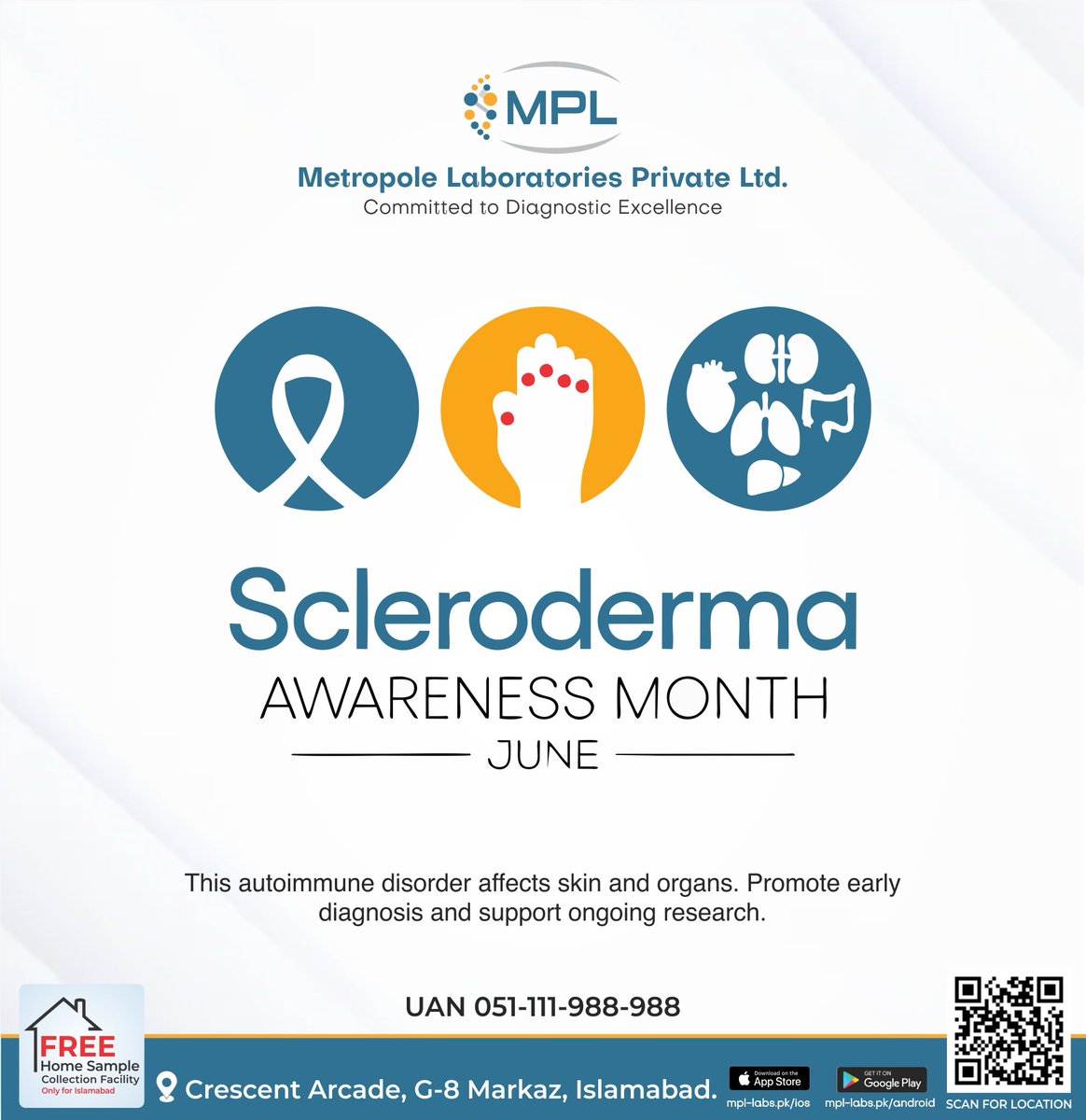 MPL_Labs's tweet image. June is #SclerodermaAwarenessMonth 💙
This autoimmune disease affects skin & organs.
Let’s spread awareness & promote early diagnosis! 🩺
#Scleroderma #AutoimmuneDisease #MPLCares #HealthAwareness #JuneAwareness #mpllabs 💙