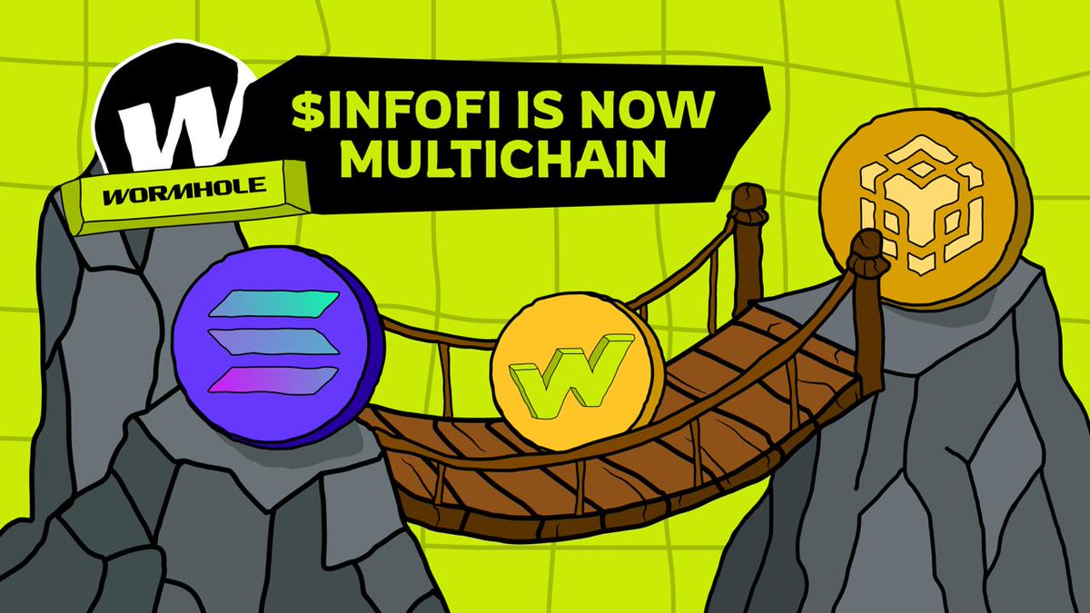 BREAKING NEWS WAGMI CARTEL 🚨🚨 

$INFOFI token is now compatible both with Solana and BnB network 

Thanks to the banger partnership between <a href="/WagmiHub/">WAGMI HUB</a> and <a href="/wormhole/">Wormhole</a> 

Less than 48 hours to TGE and we already crushed it hard 🚜 🔥
