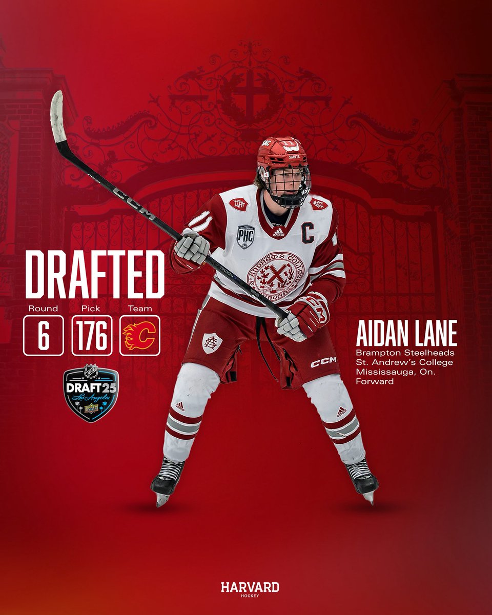 🔥🔥🔥

Congratulations to incoming first-year Aidan Lane who was selected by the Calgary Flames in the 2025 NHL Entry Draft.
#GoCrimson | #OneCrimson