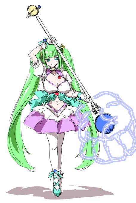 #あもももももも マジカル・あもちン(イメージ)らくがき すっげー嫌そうな顔でプリティ・サリアンに付き合ってほしい