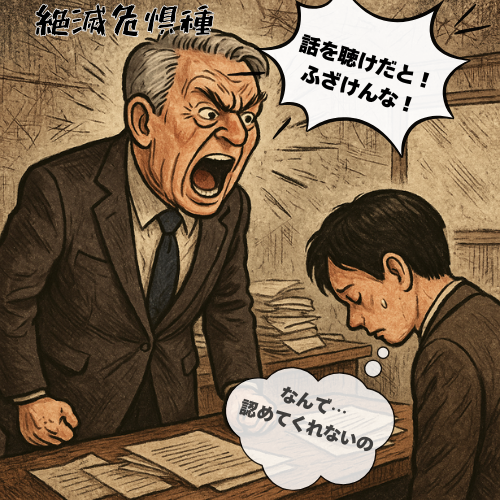 skazuoki's tweet photo. ”マトモに話なんか聞くと、
　ヤツら（部下）はつけあがるんだ！”

…そんな風に吠えまくる
　アホな上司はいないですか？　　　　　　

20年くらい前なら
けっこういたと思います。　　　

私もさんざ、
このタイプの上司にやられました…　　　

もし今いたら、　　
絶滅危惧種なみの存在です。

まずはちゃんと『聴く』
そして『寄り添う』。

これができる人に、
相談したいですよね。

だれしも
共感してほしいし、認めてほしい。

会社を辞めていく人は、
決して仕事がツラいから、
辞めていくんじゃない。

認めてもらえないから、
辞めていくんです。

もしいま、
部下をかかえる立場にいたら、
『聴く』『寄り添う』を意識してみましょう。

相手も自分も安心できる関係を
つくっていきましょう。

”話せない・言えない・癒えない”
の不安から、

”話せた・言えた・心が癒えた”
の安心へ。

気づいたら、
自分が絶滅危惧種になっていたーー
な〜んてことないように。