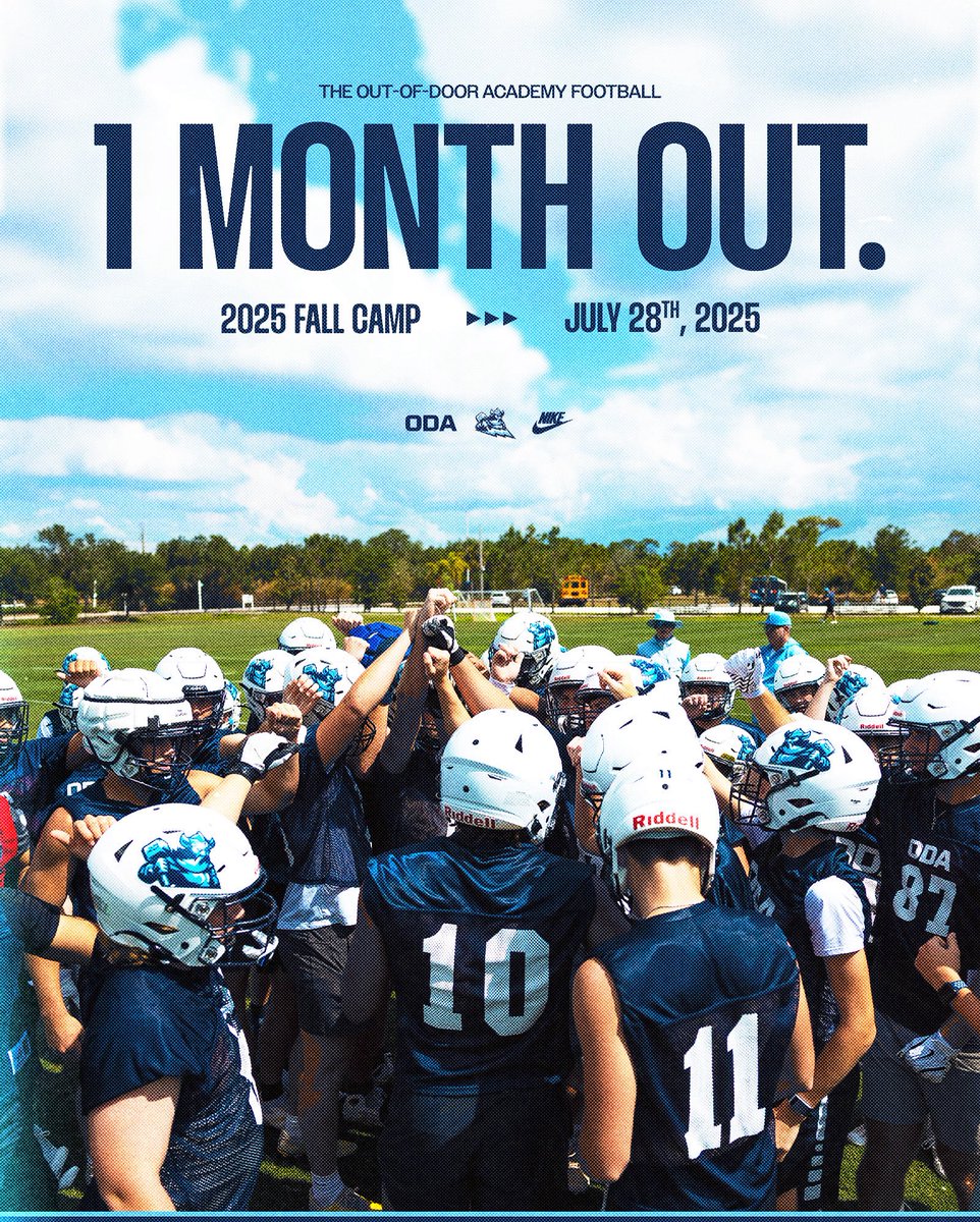 🚨1 MONTH OUT🚨

Fall Camp kicks off July 28th. Time to lock in and get ready to work.

#ODARideForTheBrand #ODAFootball #NikeFootball