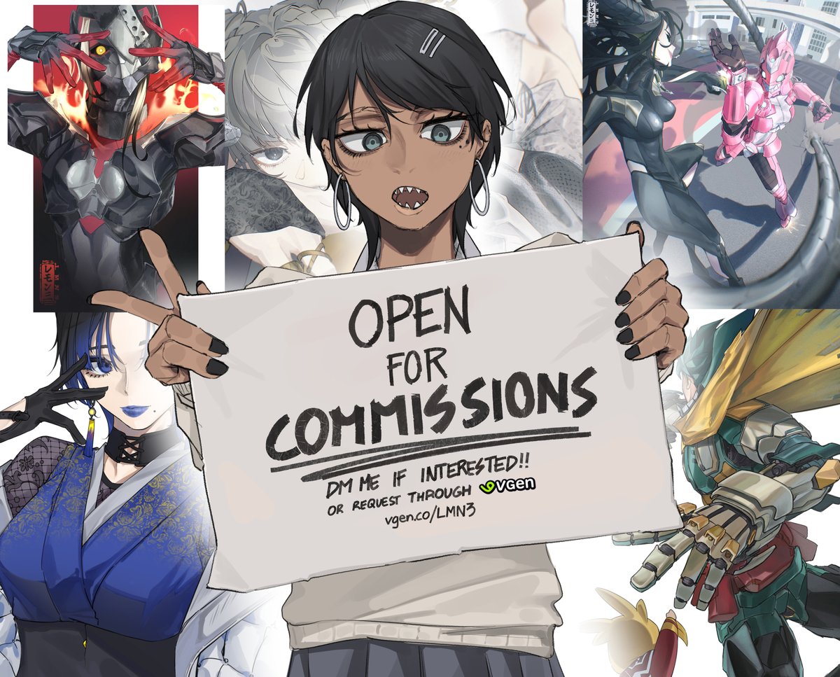 LMN3_'s tweet image. Currently open for commissions!
You can request me through Vgen vgen.co/LMN3_ !
The first 2 clients for a Full Body commission will get a free Half Body Illustration!!
@_VGen_ #VGen #VGenComm #commissionsopen #artcommissions #commissions #artcomms #digitalart #AnimeArt