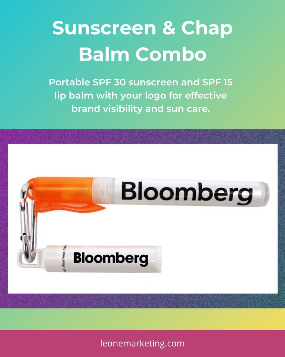 Stay protected with our SPF 30 sunscreen &amp; lip balm kit—portable, stylish &amp; customizable. 

Customize Now :  
leonemarketingsolutions.espwebsite.com/ProductDetails…

#CustomSunscreen #BrandPromotion #SPFProtection #SunSafetyKit #LogoGiveaway