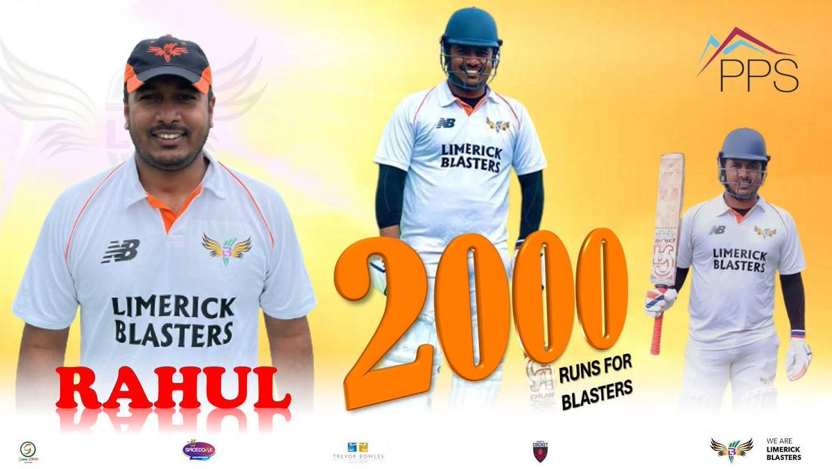 Milestone Alert 🚨 

Blasters legend Rahul Poulose becomes the first player to complete 2️⃣0️⃣0️⃣0️⃣ Munster Cricket runs for blasters. Congrats #Rahul 👏👏👏Many more to come 💪

#wearelimerickblasters