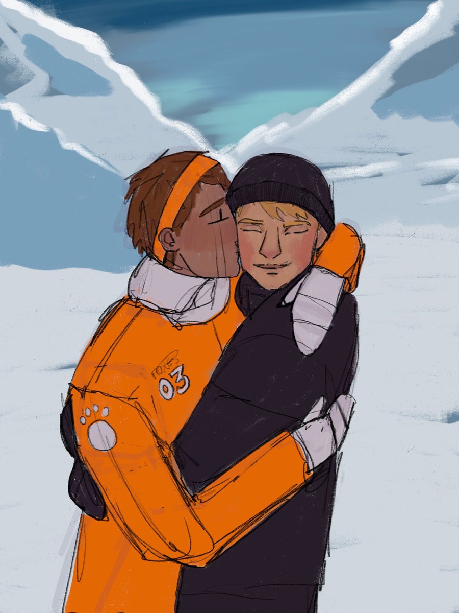 artdrey2read's tweet image. a little ski trip snuggle 🎿 😚😊 #andreil doodle