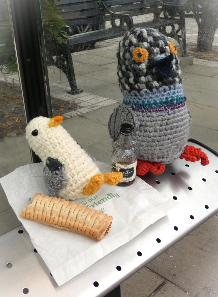 Sitehutseamstr1's tweet photo. They bonded over a Greggs vegan sausage roll and a bottle of rum they found in the bus shelter on the local High Street and are now BFF.
#crochet #crochetersofx #crocheted #crochetedbird #yarn #wool #craft #seagull #pigeon #leeds #yorkshire https://t.co/cpERLZQ7hZ