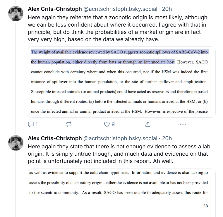 Florin_Uncovers's tweet photo. 2. Anger: predictably, @PhilippMarkolin &amp; Crits are the ones barely dissimulating their anger at the SAGO report.😆
3. Bargaining: @angie_rasmussen went from dispositive evidence raccoon dogs at Huanan started it to "many unanswered questions," but vows to work hard to fix it.😅 https://t.co/e8BNxN5q11