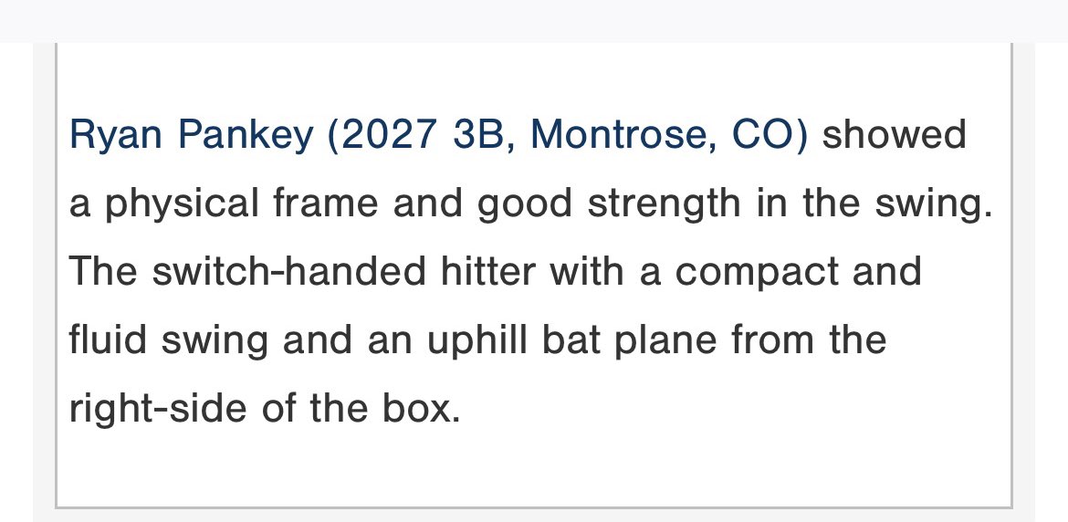 RYAN PANKEY 3⭐️ ‘27 tweet media