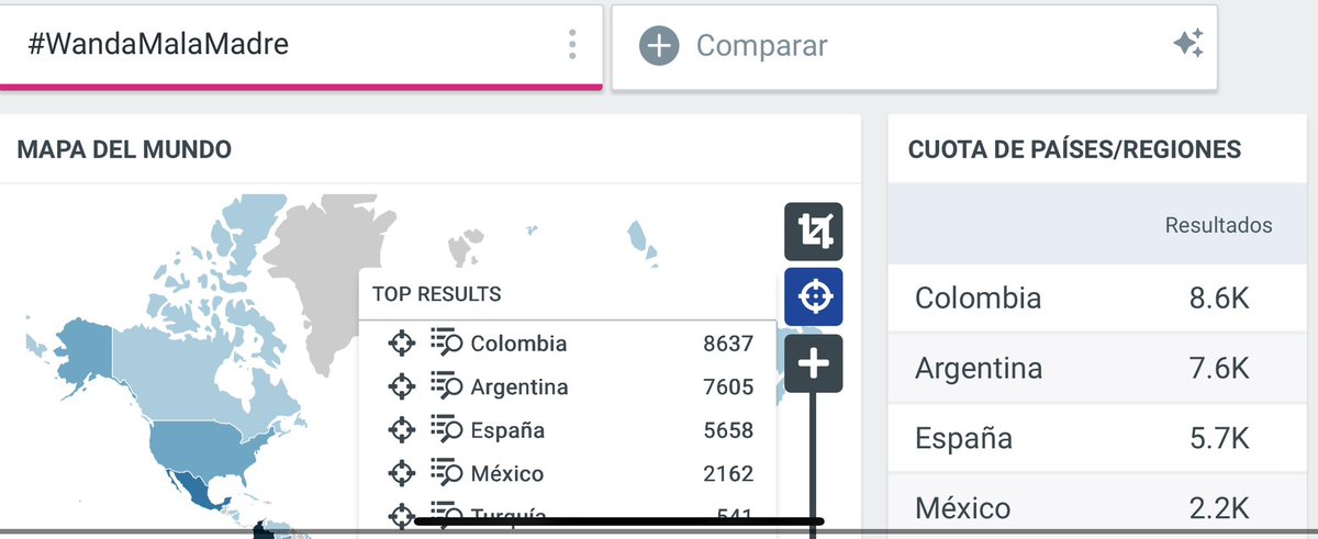 Argentina 
Colombia 
España 
Turquía 
México
Estados unido 
Chile 
Holanda (Países Bajos) 
Paraguay
Uruguay 
Albania 
Kosovo 

Gracias #WandaMalaMadre