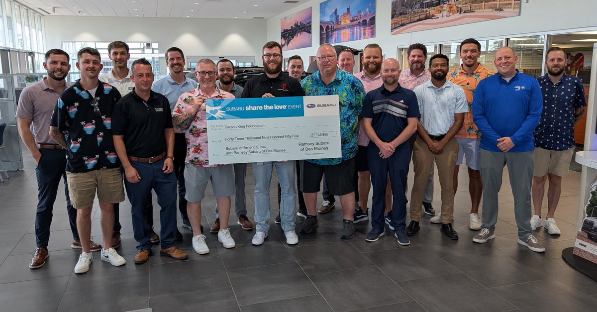 TheCarsonKingF1's tweet image. THANK YOU SUBARU!! Our amazing friends at Ramsey Subaru raised $43,955.00 for us during their Share the Love event this past year! It’s always an honor to be included in your philanthropic adventures and we’re so proud to have such a caring Company in our community. We ❤️ Subaru