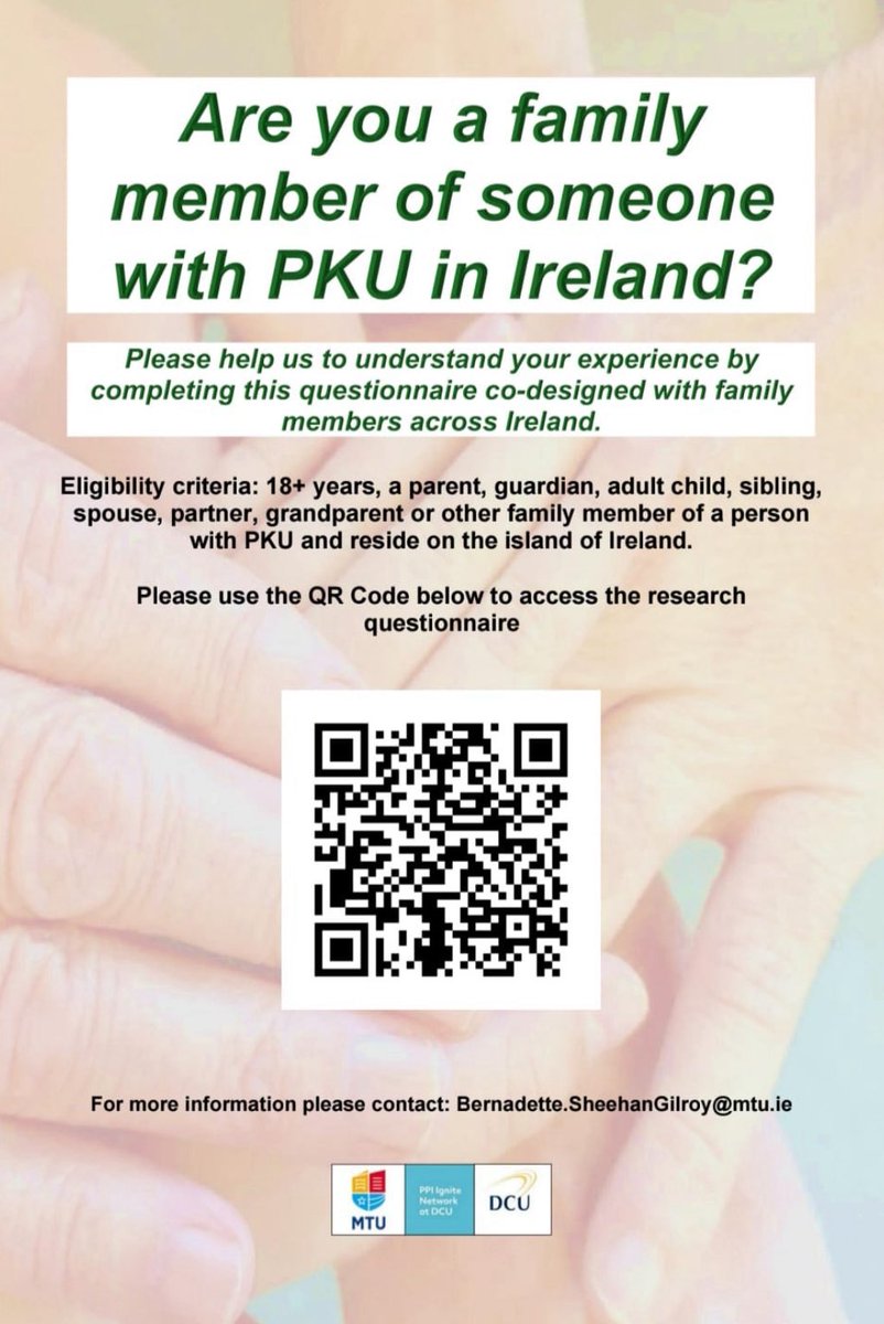 Does someone in your family have #PKU?  Please help us to understand your lived experience by completing the questionnaire below;

dcusciencehealth.qualtrics.com/jfe/form/SV_eU…

#PKU #ResearchThatMatters #LowProtein #PKUDay2025