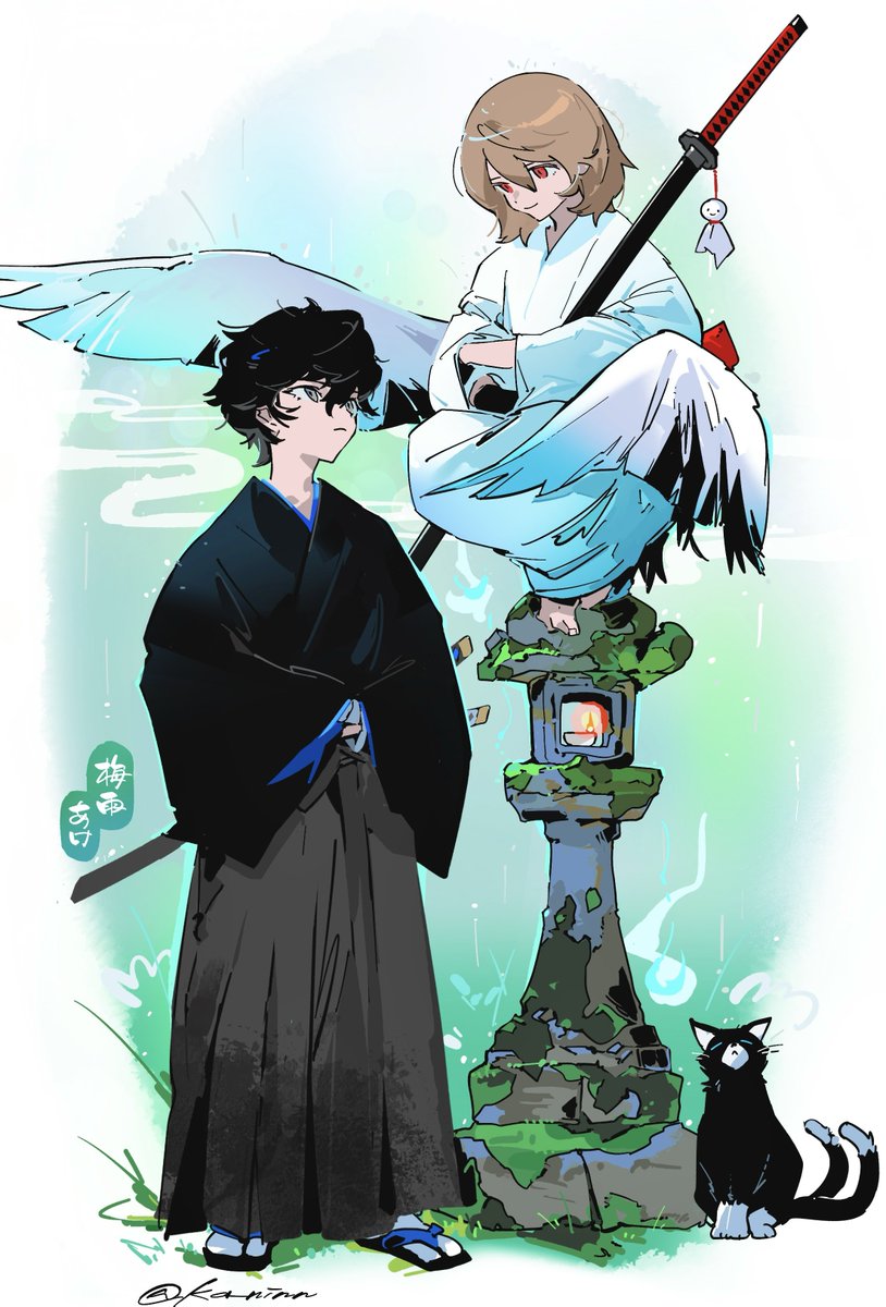 梅雨明け

🌧️妖怪パロ主明　#p5r 
#静寂ニテ名ヲ呼ベ