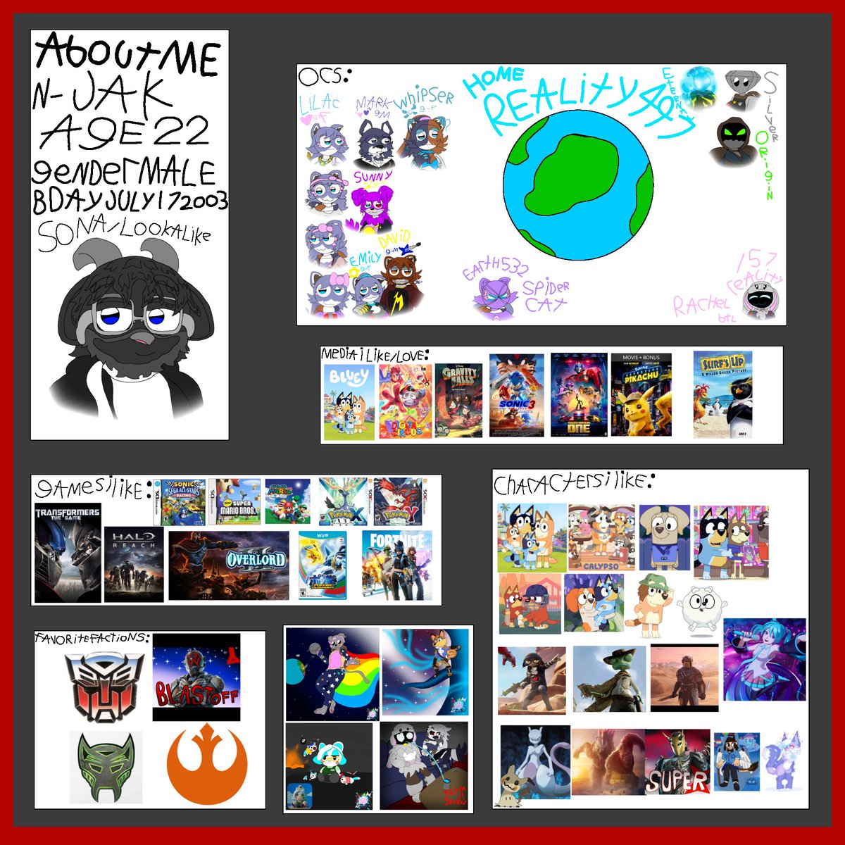 jak_proctor's tweet image. A little about me page and some other information on characters 
(Updated) 
#ArtistOnTwitter #FYP