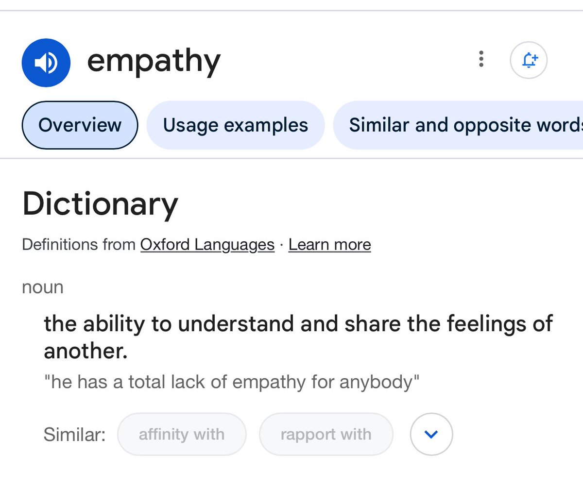 Empathy is not a weakness, it is the glue which can help us understand each other. And understanding each other is the fertile soul where peace may grow.