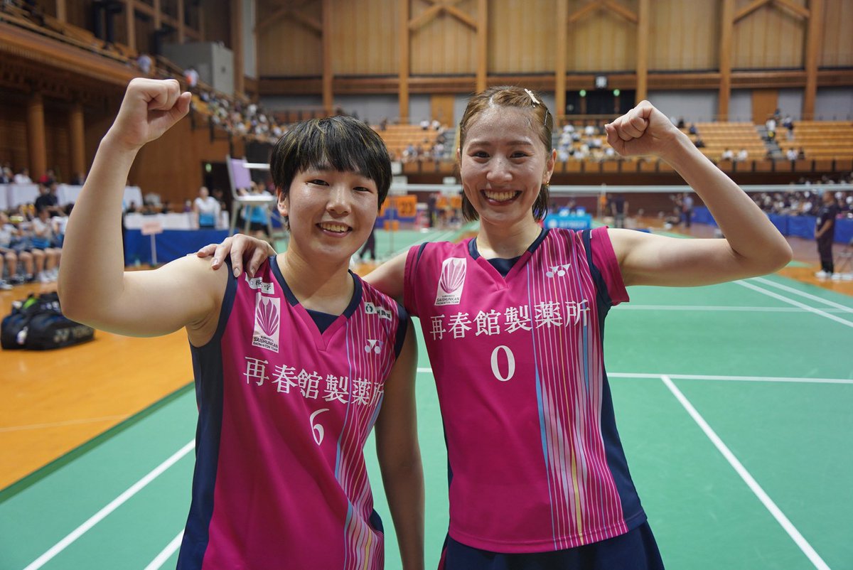 第1ダブルス 結果] 志田/山口 2(21-16、23-21)0 五十嵐/髙橋ペア で