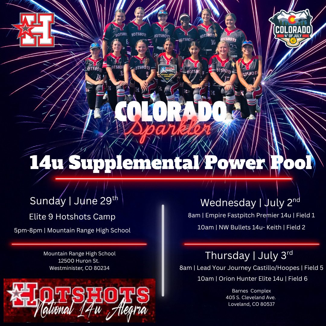 Can’t wait to be back in Colorado for an amazing week of softball with my team! 
#bangbang 💪🏼
<a href="/hotshotsnation/">Hotshots Fastpitch</a> <a href="/LineDsoftball/">Line Drive Media</a> <a href="/CoastRecruitsSB/">Coast Recruits 🥎</a> <a href="/D1Softball/">D1Softball</a> <a href="/DirectRecruits/">Direct Recruits</a> <a href="/TopPreps/">SPORTS NEWS, VIDEOS, GRAPHICS, EXPOSURE & MORE</a>