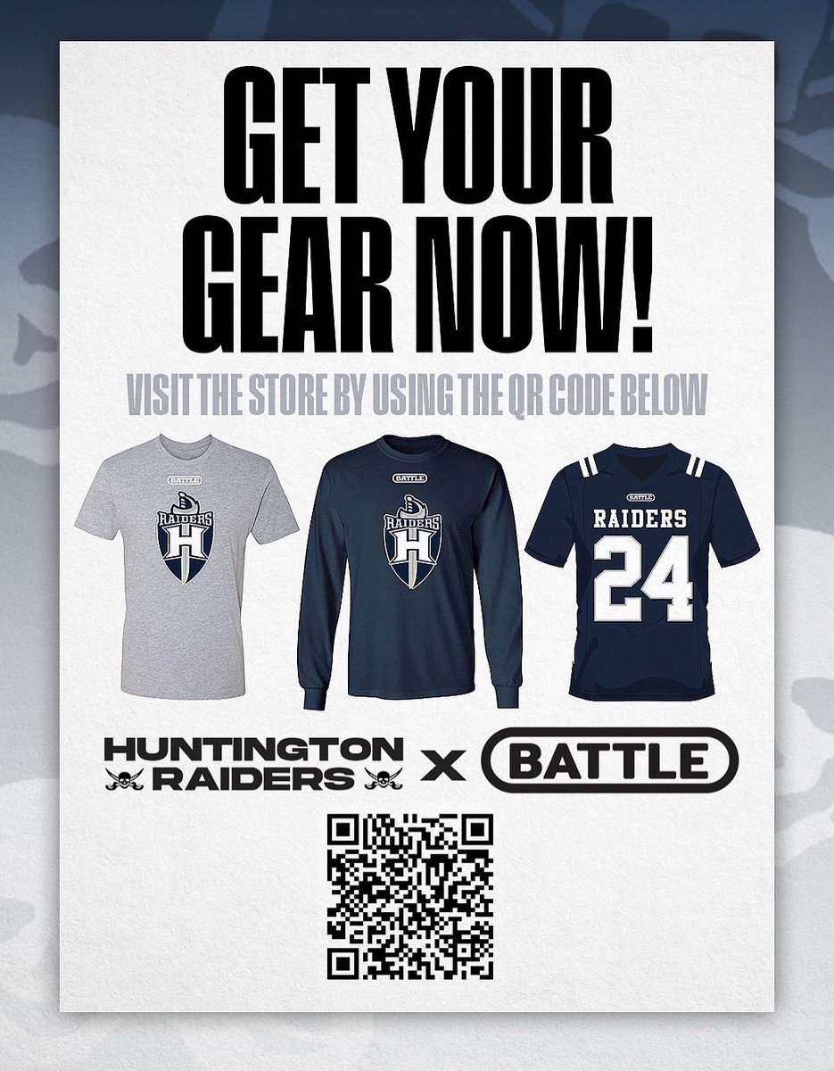HHS Raider Football! (@recruithhs_6801) on Twitter photo Run to the HHS Football <a href="/Battle/">Battle Sports</a> store asap to cop some merch for the 2025 szn! Support the program by making a purchase!
#whynothuntington🏴☠️ Run to the HHS Football <a href="/Battle/">Battle Sports</a> store asap to cop some merch for the 2025 szn! Support the program by making a purchase!
#whynothuntington🏴☠️